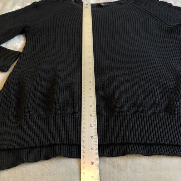 Guess‎ Womens Sz XL Black Lace Up Sleeve Women's Sweater - Picture 7 of 9
